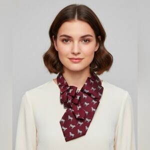 NWT Ogsplosh Unisex Ascot Scarf Wine Sheep Print Size Medium